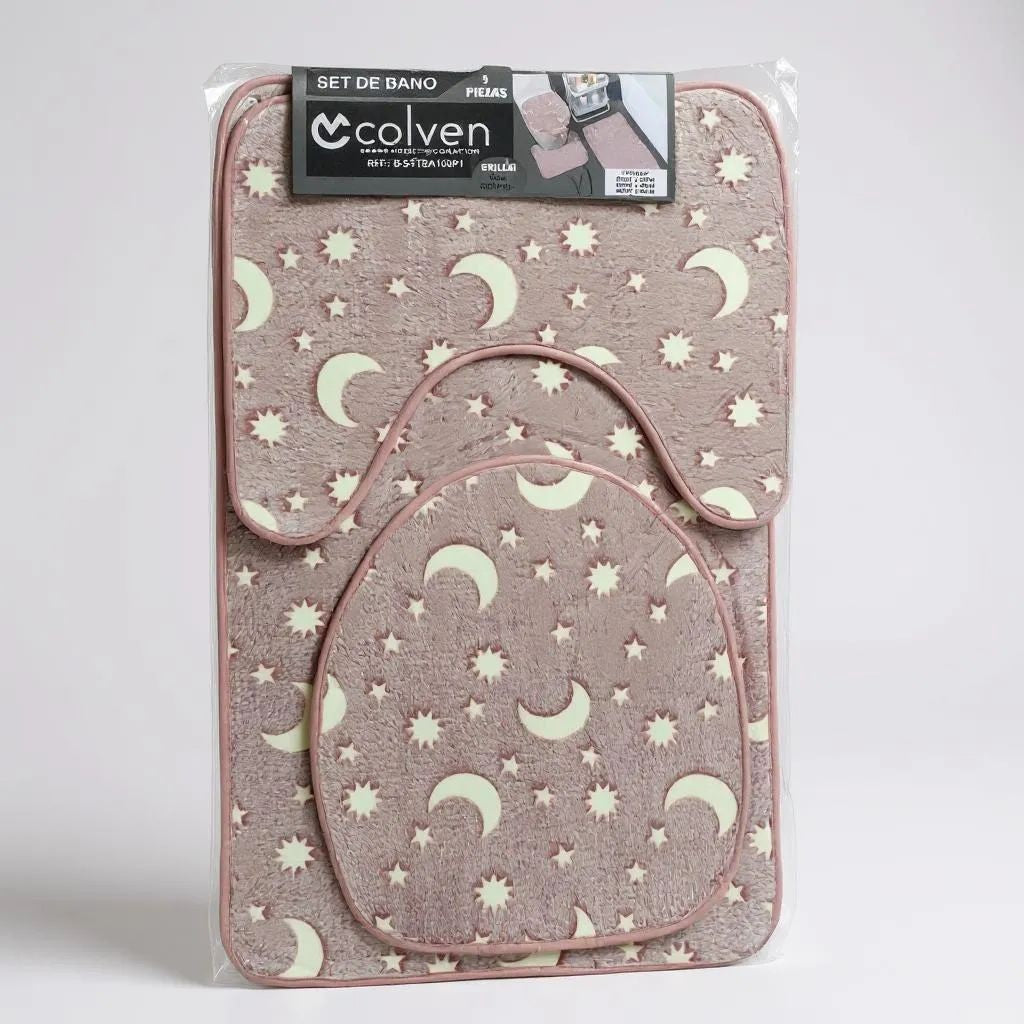 Set De Baño Marca Colven, Brilla En La Oscuridad